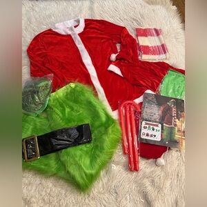 Adults deluxe grinch Christmas costume - large